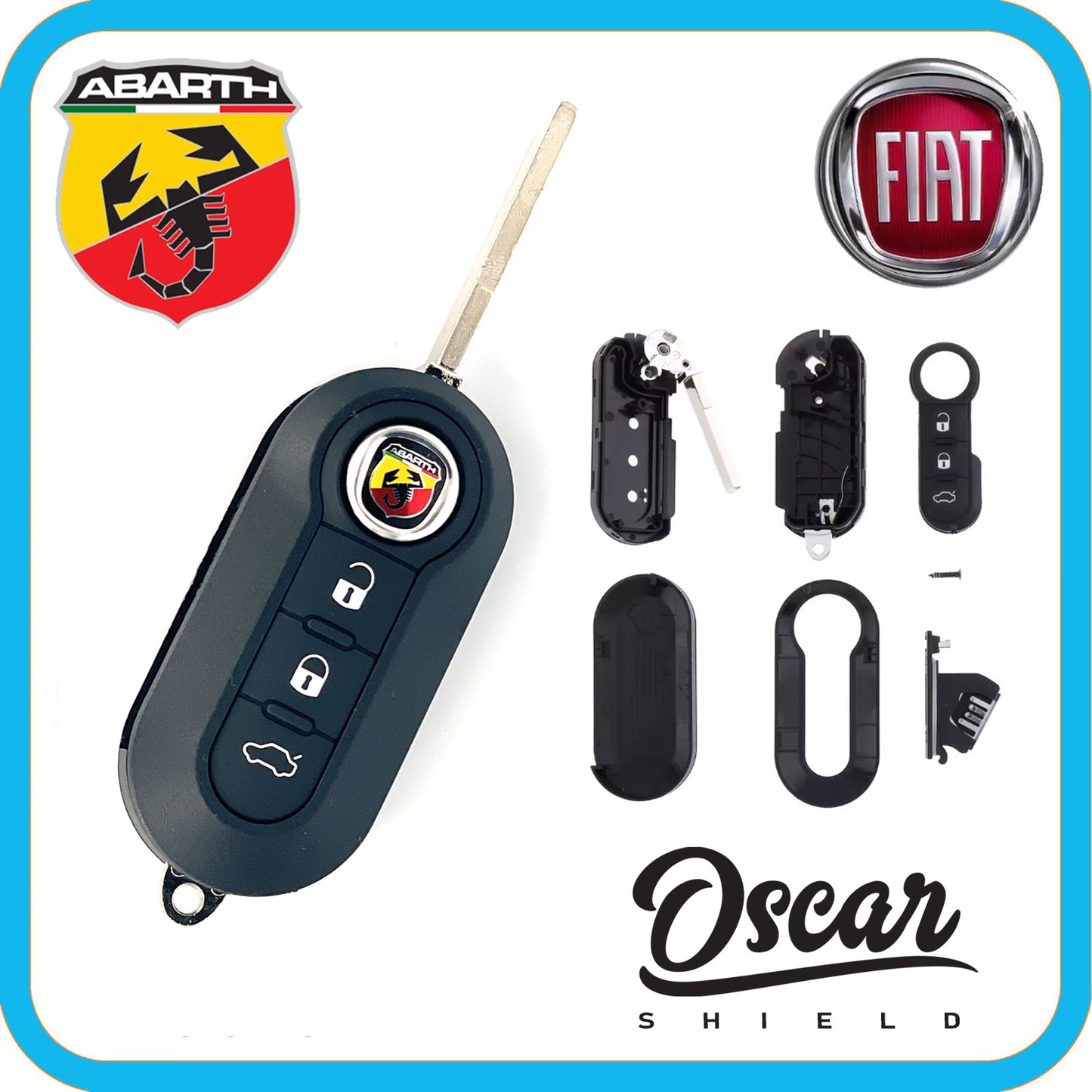 Abarth 595 | Abarth Badged Replacement Key Shell